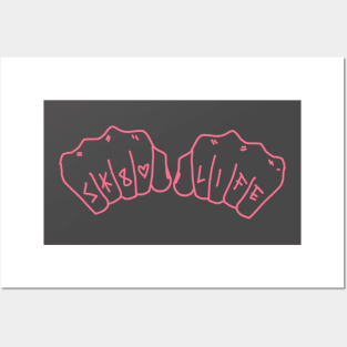 Sk8 Life light pink knuckles Posters and Art